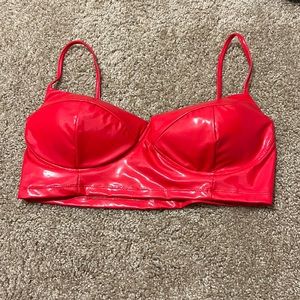 Red leather two piece set
